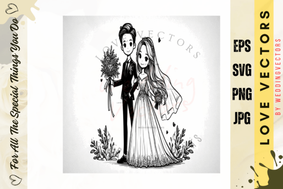 C4653: Floral Vectors for Romantic Wedding Designs