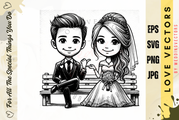 Capturing Forever: The Art of the Wedding Couple and Love Vectors - C4738