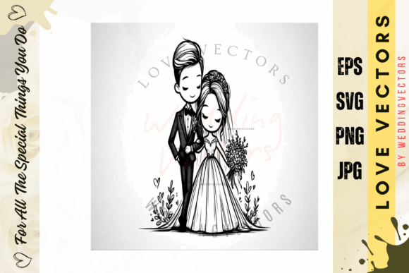 Classic Bridal Vector Art C4618: Capturing Eternal Love
