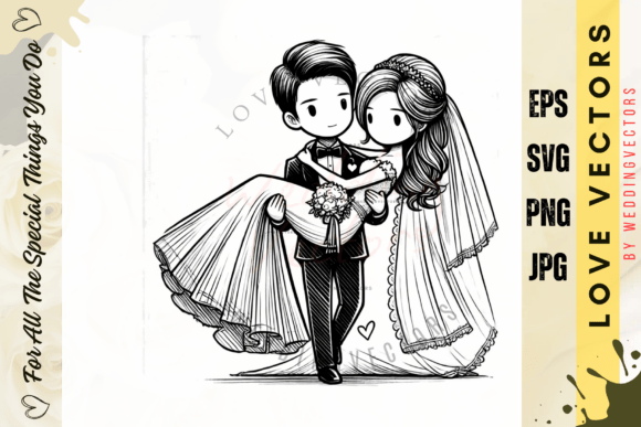 Contemporary Wedding Art: Love Vectors for Modern Design