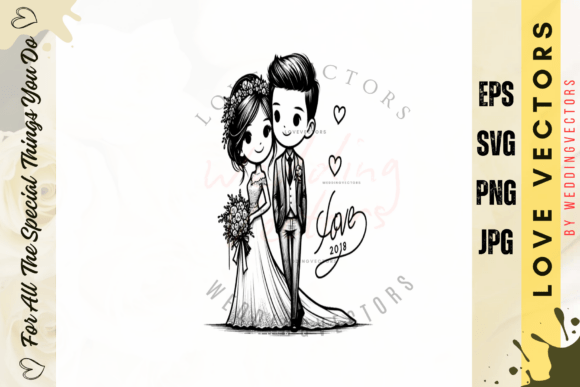 Modern Romantic Vow Ceremony Illustration: A Designer's Dream Asset