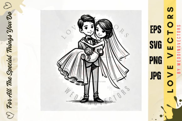 The Charm of C4615: Wedding Couple & Love Vectors