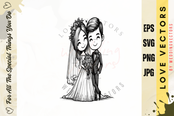 Wedding Couple and Love Vectors - C4693