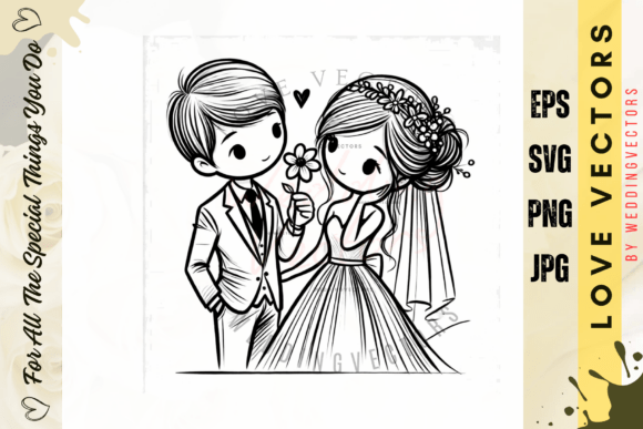 Wedding Couple and Love Vectors - C473: A Designer's Delight