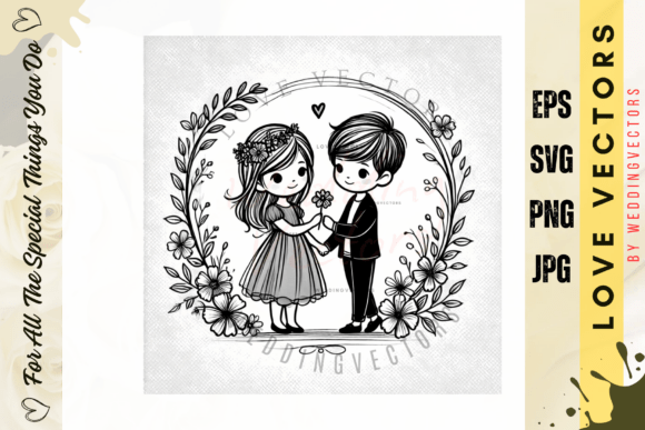 Wedding Couple and Love Vectors - C4958: A Design for Timeless Romance
