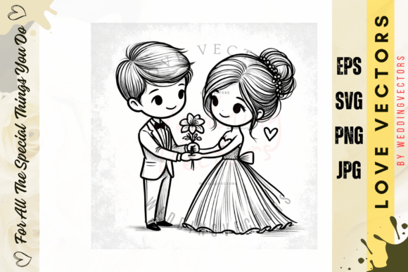 Wedding Couple and Love Vectors - C499