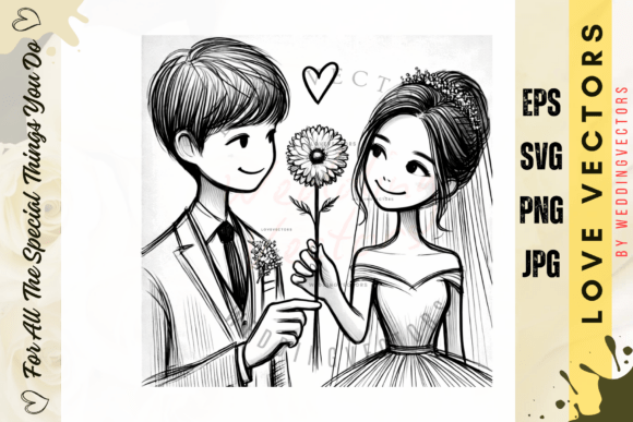 Wedding Couple and Love Vectors: The C455 Design Collection