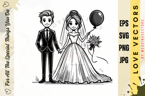 Wedding Couple and Love Vectors: The C4748 Collection