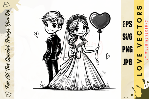 Wedding Couple and Love Vectors: The C4923 Collection